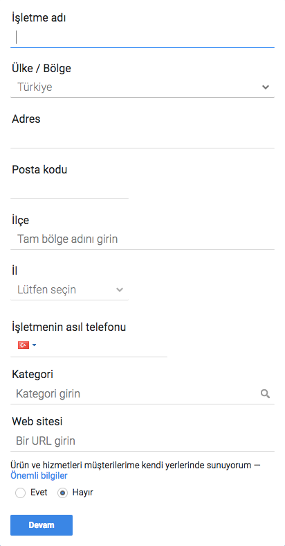 Google my businnes işletme kaydı